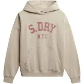 Superdry per donna. W2012452A Felpa beige Athletic Essentials Relax (L), Casual, Cotone