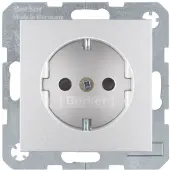 Hager Presa a spina Berker Schuko, alluminio opaco 47231404