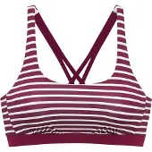 Venice beach Top per bikini melanzana / bianco