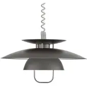 LINDBY lampada a sospensione Nadija, grigia, 43 cm, regolabile in altezza, E27