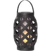 Star Trading Lanterna LED Flame Lantern, nera, altezza 23 cm