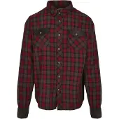 Brandit Camicia broccato / marrone scuro / rosso ciliegia