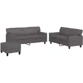 Syfax Set di Divani 3 pz Grigio in Pelle finta