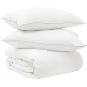 Syfax Set di Piumoni Bianco 240 x 220 cm Poliestere, Bamboo