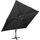 vidaXL Ombrellone a semaforo con ventilazione 400x300 cm nero