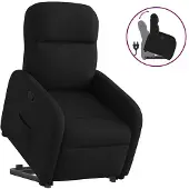 vidaXL Poltrona relax con ausilio per l'alzata in tessuto nero
