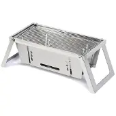 Herzberg HG-04159: Griglia per barbecue pieghevole da tavolo in acciaio inossidabile