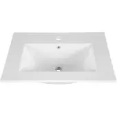 Meublorama Lavabo da incasso AXIS 60 cm in Vetroceramica bianco lucido