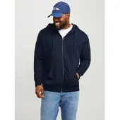 Jack & Jones Plus Size Felpa Con Cappuccio E Zip Semplice