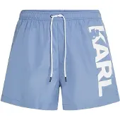 Karl Lagerfeld Pantaloncini da bagno blu colomba / bianco