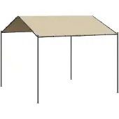Syfax Tenda a Baldacchino Beige 4x4 m in Acciaio e Tessuto