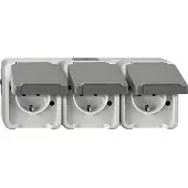 Schneider Electric SCHUKO presa tripla grigio chiaro MEG2391-8029