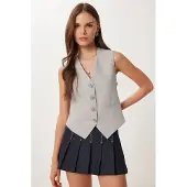Happiness İstanbul Gilet 'Westen' grigio