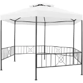 Syfax Gazebo da Giardino 323x275x265 cm Bianco 180 g/m²