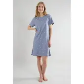 Tom Tailor Camicia da notte blu colomba / bianco