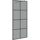 vidaXL Schermo doccia walk-in nero 90 x 195 cm Vetro temperato
