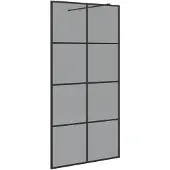 vidaXL Schermo doccia walk-in Nero 100 x 195 cm Vetro temperato