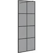 vidaXL Schermo doccia walk-in nero 80 x 195 cm Vetro temperato