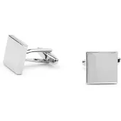 Suitable Gemelli Quadrati Lisci Silver Argento