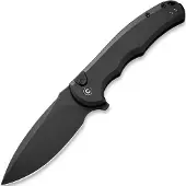 CIVIVI Button Lock Praxis, Black Aluminum, Black Stonewash