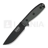 ESEE Model 4 lama nera, manico grigio 4P-MB con fodero coyote + clip e MOLLE-back