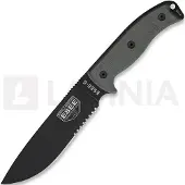 ESEE Model 6 Serrated 6S coltello da sopravvivenza con fodero marrone + gancio per cintura