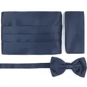 Suitable Set Fascia Papillon Pochette Navy Blu Blu scuro