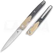 Bestechman Coltello pieghevole Lanza - Satin + Stonewash - G10, cachi, nero