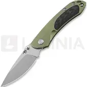 Bestech Coltello pieghevole Junzi - Blastwash + Satin - Titanium, verde