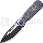 We Knife Coltello pieghevole Baloo Purple Titanium, Shredded Crabon