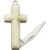 Rough Ryder Coltello pieghevole Cross Knife White Smooth Bone