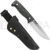 Peltonen Knives M07 Full Tang, green micarta, black leather sheath