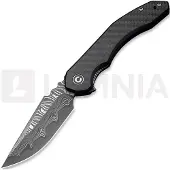 CIVIVI Coltello pieghevole Bluetick Damascus, Carbon Fiber Overlay/Black G-10