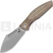 Bestech Coltello pieghevole Lockness - Stonewash - Natural Canvas Micarta