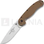 Ontario Coltello pieghevole RAT-2 D2, satin, marrone