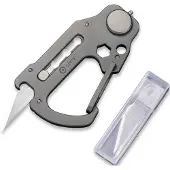 CIVIVI Polymorph Titanium Carabiner Keychain Multi-Tool, grigio