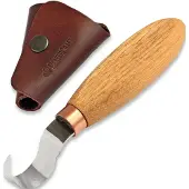 BeaverCraft Spoon Carving Knife 25 mm with leather sheath, oak