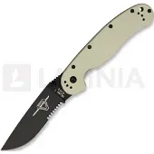 Ontario Coltello pieghevole RAT-1, desert tan/nero, dentatura lama