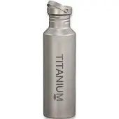 Vargo Titanium Drinking Bottle Borraccia (650 ml, grigio/nero)