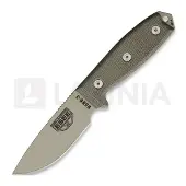 ESEE Model 3, desert tan, green plastic sheath