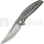 We Knife Quinseris, Gray Ti/Aluminum Foil CF, Satin/SW