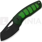 Kizer Cutlery Coltello Hornet 14C28N, Green Acrylic, Black PVD & Stonewash