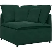 vidaXL Divano modulare con poggiapiedi cuscino in velluto verde scuro