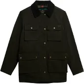 Superdry per donna. W5011958A Giacca di cera verde (XS), Casual, Cotone