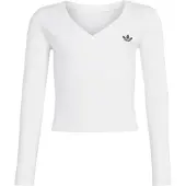 Adidas Originals Maglietta A Maniche Lunghe Con Collo A V Slim Mini Rib Wrap Top