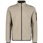 CMP Striped Jacquard Jacket Giacca in pile Uomo (54, beige)
