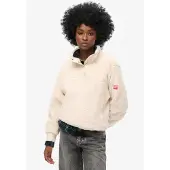 Superdry per donna. W2012372A Polo Polar Super Henley beige (L), Casual, Poliestere