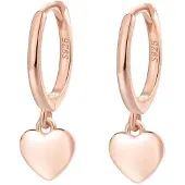 Hey Happiness Orecchini 'Heart Huggie' oro rosé
