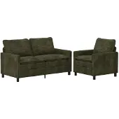 vidaXL Set di divani, 2 pezzi, verde, in poliestere