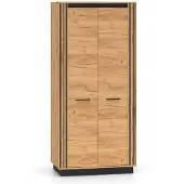 Feldmann-Wohnen Armadio Urso 92x55x200cm Gold Craft rovere nero 2 ante